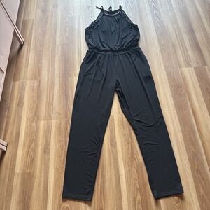 White House Black Market WHBM Tuxedo Jumpsuit Size 10 (Medium) Sleeveless Halter